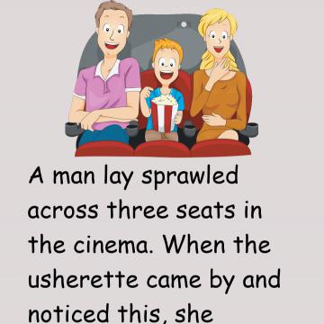 A Man Lay Sprawled Across Three Seats In The Cinema